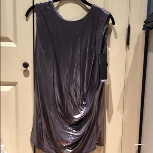 Halston metallic drape top